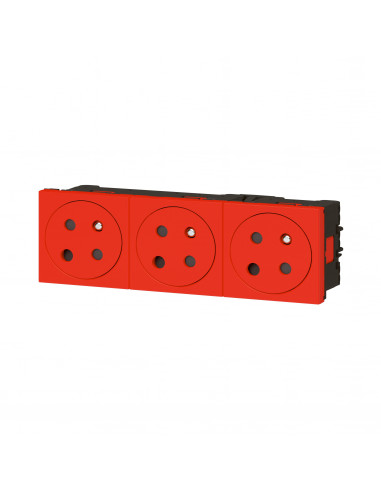 Prise 3x2P+T détrompage Surface Mosaic Link à raccordement latéral 6 modules LEGRAND 077153L