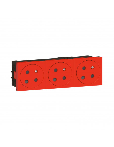 Prise 3x2P+T détrompage Surface Mosaic Link à raccordement latéral 6 modules LEGRAND 077153L