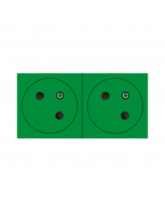 Double prise 2P+T Surface Mosaic Link raccordement latéral 4 modules vert LEGRAND 077162L