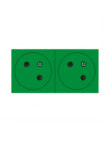 Double prise 2P+T Surface Mosaic Link raccordement latéral 4 modules vert LEGRAND 077162L