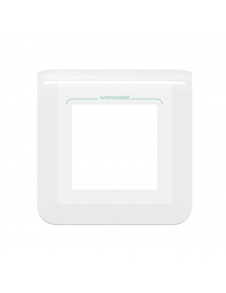 Plaque de finition Mosaic pour 2 modules blanc antimicrobien LEGRAND 078722L