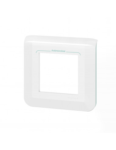 Plaque de finition Mosaic pour 2 modules blanc antimicrobien LEGRAND 078722L