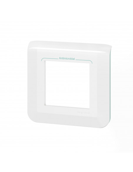 Plaque de finition Mosaic pour 2 modules blanc antimicrobien LEGRAND 078722L