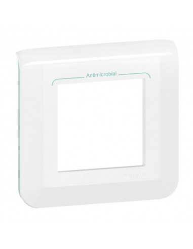Plaque de finition Mosaic pour 2 modules blanc antimicrobien LEGRAND 078722L