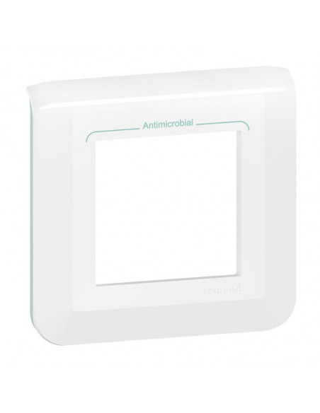 Plaque de finition Mosaic pour 2 modules blanc antimicrobien LEGRAND 078722L