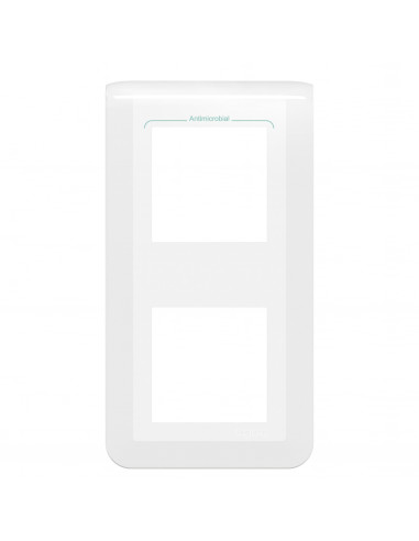 Plaque de finition verticale Mosaic pour 2x2 modules blanc antimicrobien LEGRAND 078723L