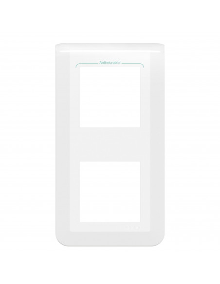 Plaque de finition verticale Mosaic pour 2x2 modules blanc antimicrobien LEGRAND 078723L