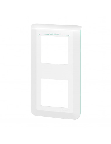 Plaque de finition verticale Mosaic pour 2x2 modules blanc antimicrobien LEGRAND 078723L