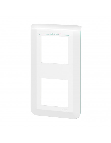 Plaque de finition verticale Mosaic pour 2x2 modules blanc antimicrobien LEGRAND 078723L