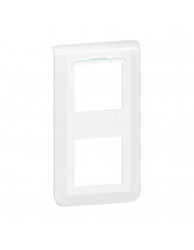 Plaque de finition verticale Mosaic pour 2x2 modules blanc antimicrobien LEGRAND 078723L