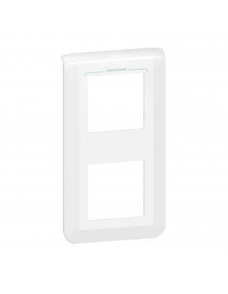 Plaque de finition verticale Mosaic pour 2x2 modules blanc antimicrobien LEGRAND 078723L