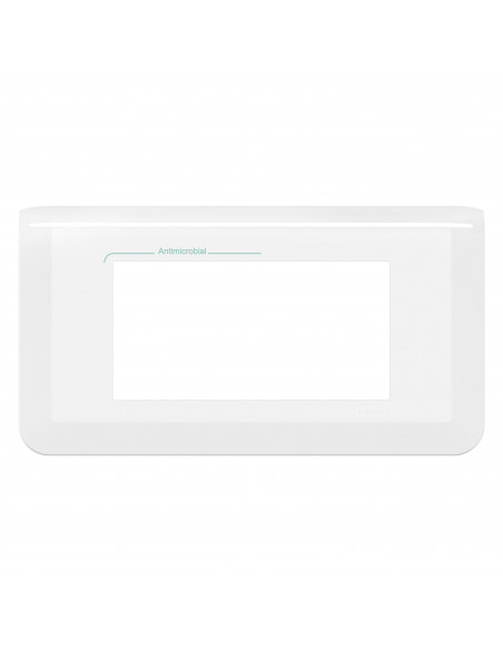 Plaque de finition horizontale Mosaic pour 4 modules blanc antimicrobien LEGRAND 078724L