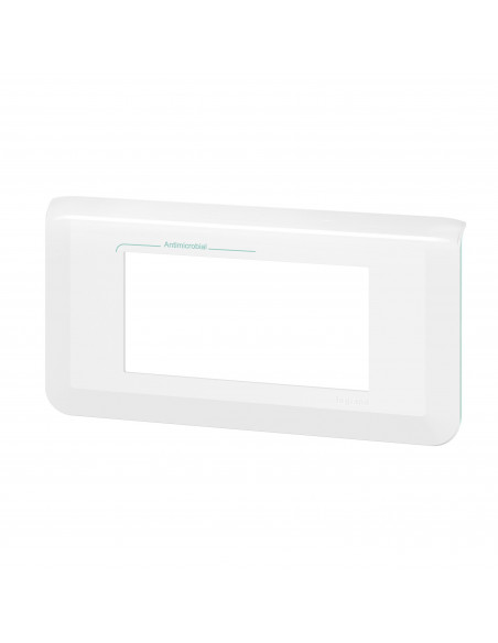 Plaque de finition horizontale Mosaic pour 4 modules blanc antimicrobien LEGRAND 078724L