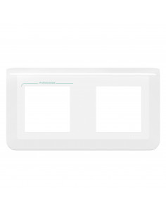Plaque de finition horizontale Mosaic pour 2x2 modules blanc antimicrobien LEGRAND 078725L