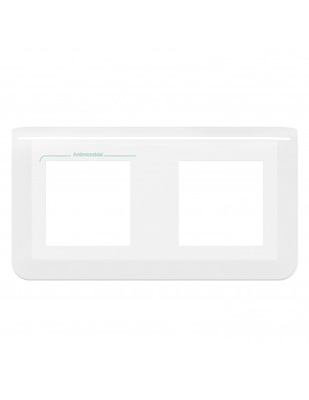 Plaque de finition horizontale Mosaic pour 2x2 modules blanc antimicrobien LEGRAND 078725L