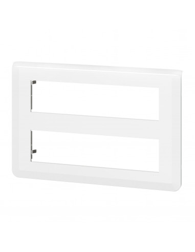 Plaque de finition Mosaic pour 2x8 modules blanc LEGRAND 078837L