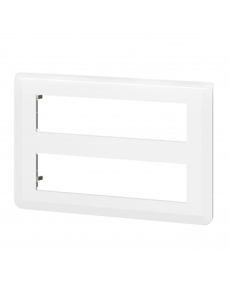 Plaque de finition Mosaic pour 2x8 modules blanc LEGRAND 078837L