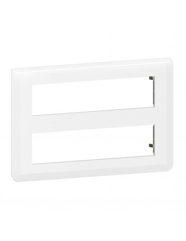 Plaque de finition Mosaic pour 2x8 modules blanc LEGRAND 078837L