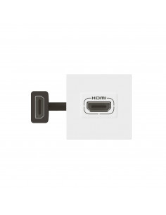 Prise HDMI Type-A version 2.0 préconnectorisée Mosaic 2 modules blanc LEGRAND 078979L