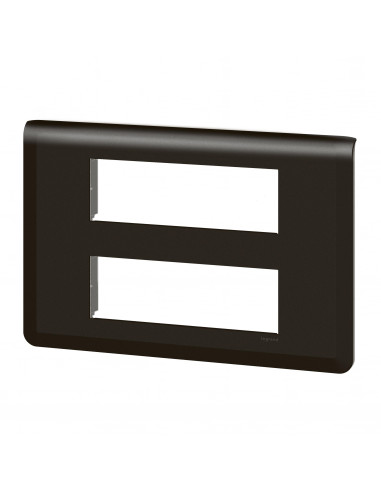 Plaque de finition Mosaic pour 2x6 modules noir mat LEGRAND 079076L