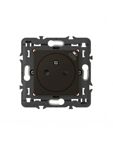 Prise 2P+T Surface avec chargeur USB Type-C Mosaic 2 modules avec support noir LEGRAND 079161L