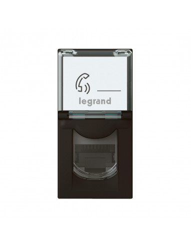 Prise RJ45 catégorie6 FTP Mosaic 1 module noir mat LEGRAND 079162L