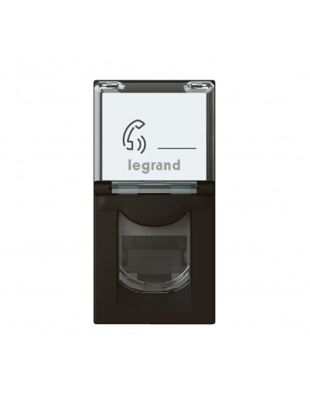 Prise RJ45 catégorie6 FTP Mosaic 1 module noir mat LEGRAND 079162L