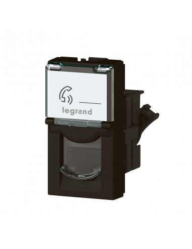 Prise RJ45 catégorie6 FTP Mosaic 1 module noir mat LEGRAND 079162L