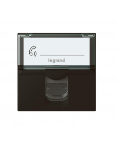 Prise RJ45 catégorie6A STP à blindage métal Mosaic 2 modules noir mat LEGRAND 079176L