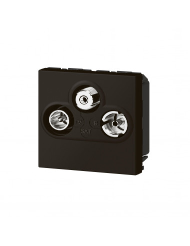 Prise TV-R-SAT Mosaic FM et DAB+ 2 modules noir mat LEGRAND 079186L