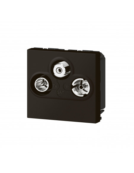 Prise TV-R-SAT Mosaic FM et DAB+ 2 modules noir mat LEGRAND 079186L