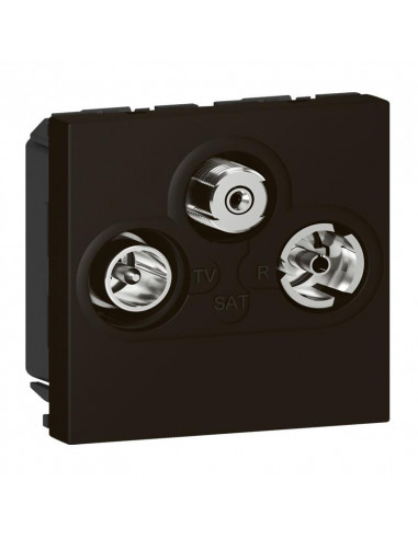 Prise TV-R-SAT Mosaic FM et DAB+ 2 modules noir mat LEGRAND 079186L