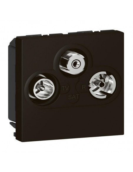 Prise TV-R-SAT Mosaic FM et DAB+ 2 modules noir mat LEGRAND 079186L
