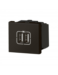 Chargeur 2 USB Type-A 2,4A 5V 12W Mosaic 2 modules 230V noir mat LEGRAND 079194L 2