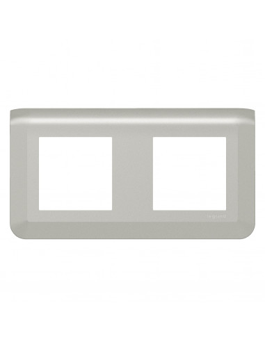 Plaque de finition horizontale Mosaic pour 2x2 modules alu LEGRAND 079304L