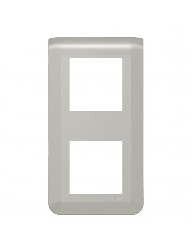 Plaque de finition verticale Mosaic pour 2x2 modules alu LEGRAND 079322L
