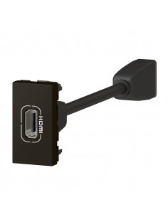 Prise HDMI Type-A version 2.0 préconnectorisée Mosaic 1 module noir mat LEGRAND 079478L 2