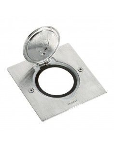 Platine de sol carrée à équiper de mécanisme Mosaic 1 poste inox brossé LEGRAND 089700