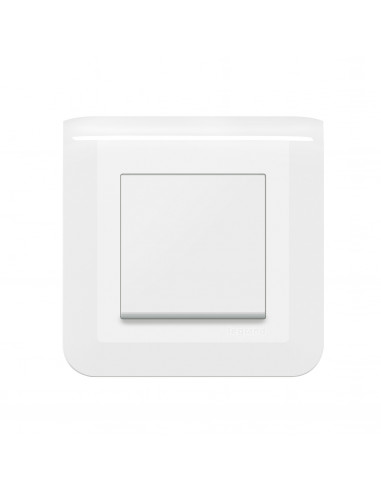 Poussoir simple Mosaic 6A blanc complet avec plaque LEGRAND 099202