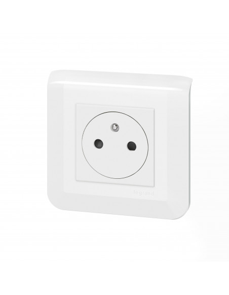 Prise de courant Surface Mosaic blanc avec plaque LEGRAND 099204