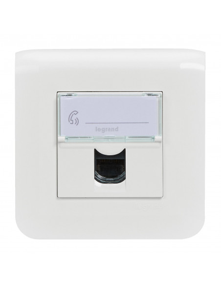 Prise RJ45 multimédia Mosaic catégorie 6 FTP avec plaque LEGRAND 099205