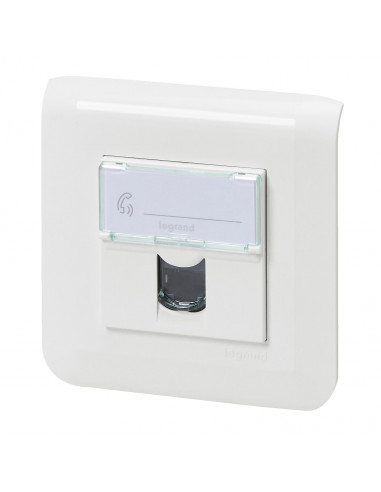 Prise RJ45 multimédia Mosaic catégorie 6 FTP avec plaque LEGRAND 099205