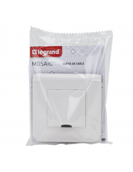 Sortie de câble Mosaic blanc complet avec plaque LEGRAND 099208