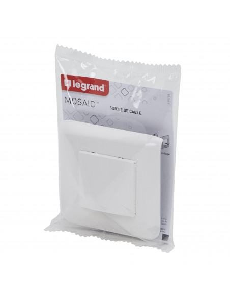 Sortie de câble Mosaic blanc complet avec plaque LEGRAND 099208