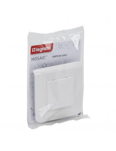 Sortie de câble Mosaic blanc complet avec plaque LEGRAND 099208