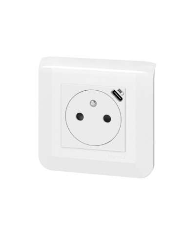 Prise de courant Surface Mosaic avec chargeur Type-C 2 modules blanc LEGRAND 099209
