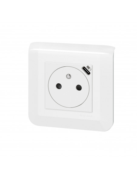 Prise de courant Surface Mosaic avec chargeur Type-C 2 modules blanc LEGRAND 099209