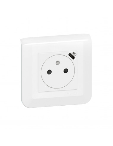 Prise de courant Surface Mosaic avec chargeur Type-C 2 modules blanc LEGRAND 099209