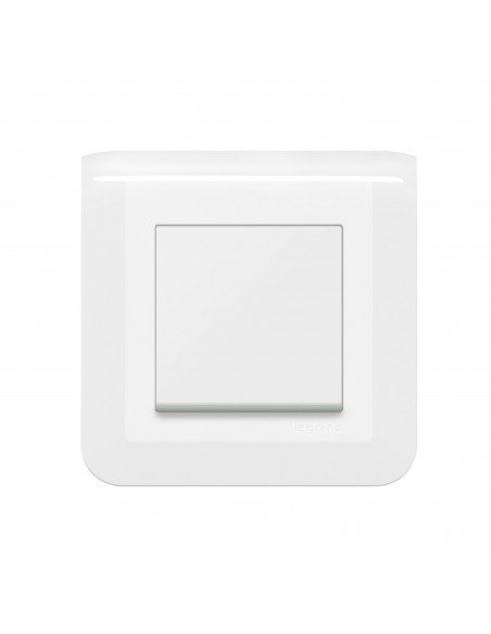 Interrupteur ou va-et-vient Mosaic 10A à griffes blanc complet avec plaque LEGRAND 099210