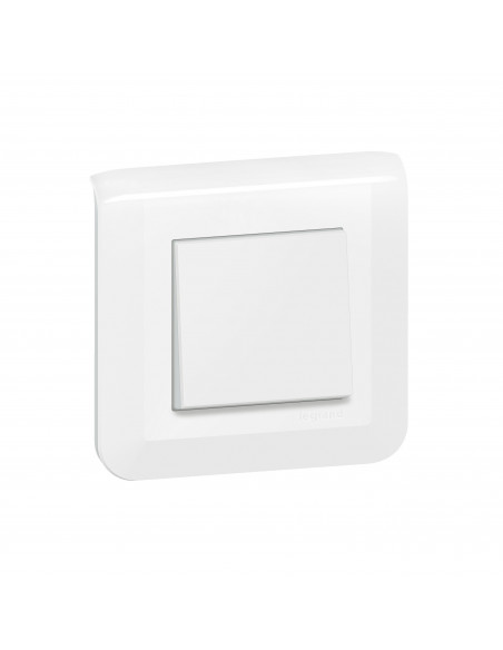 Interrupteur ou va-et-vient Mosaic 10A à griffes blanc complet avec plaque LEGRAND 099210